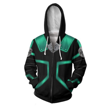 Anime My Hero Academia Midoriya Izuku Sudadera Cosplay Navidad Fiesta 3D Impreso chaqueta con cremallera